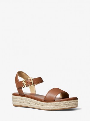 Michael Kors Richie Platform Espadrille Sandal Sandaler Dam Luggage | ESDOPN015
